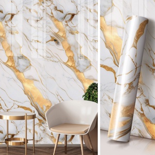 Papel de Parede Marmore Branco Dourado Lavavel sala 3m em Oferta na Shopee