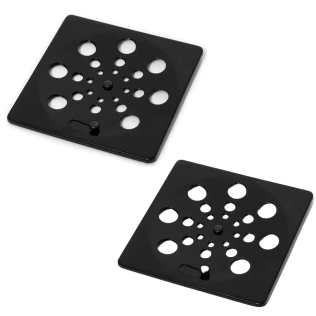 Kit 2 Ralo de Banheiro Preto 10x10 Abs Veda Cheiro Anti Insetos Quadrado Com Fechamento