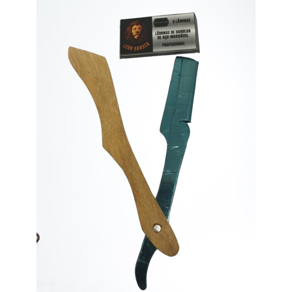 Navalha Navalhete Cabo Madeira | Lamina  Profissional Barbeiro  Barbearia Barba Cabelo Corte