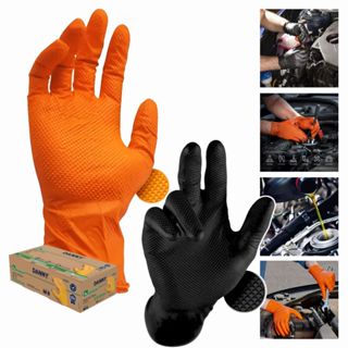 Kit 50 Luva Nitrílica Sensiflex Grip Proteção Química Laranja Ou Preta Mecânico Antiderrapante em Oferta na Shopee