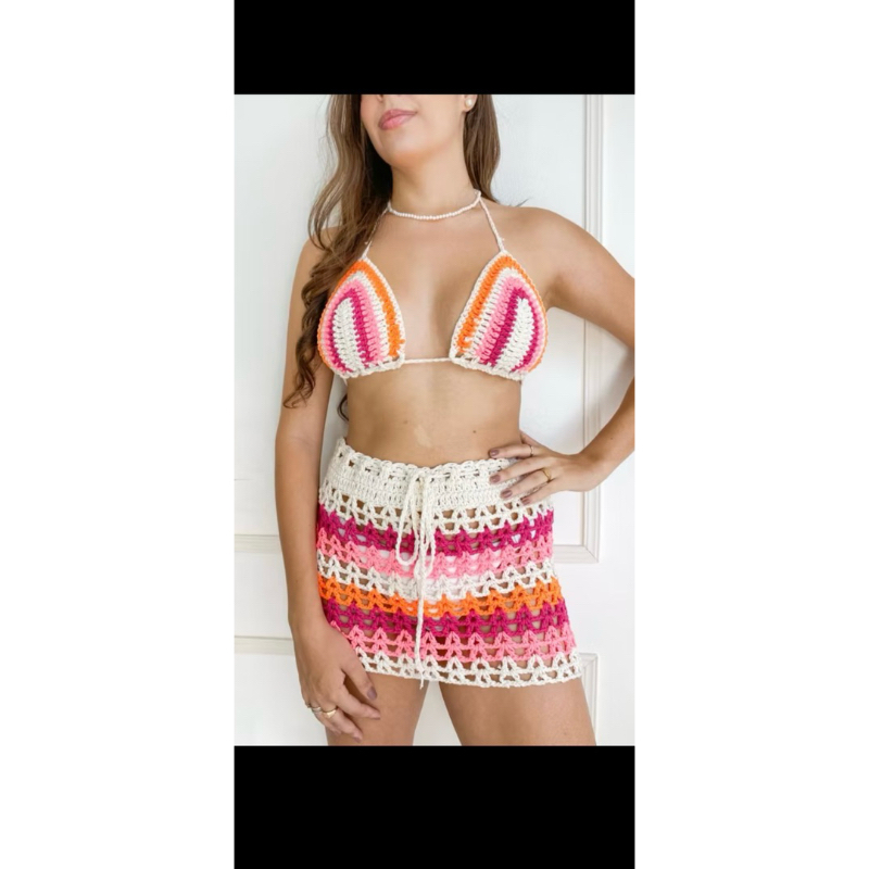 Cropped Colorido de Crochê: Onde Comprar | BuscaProdutos