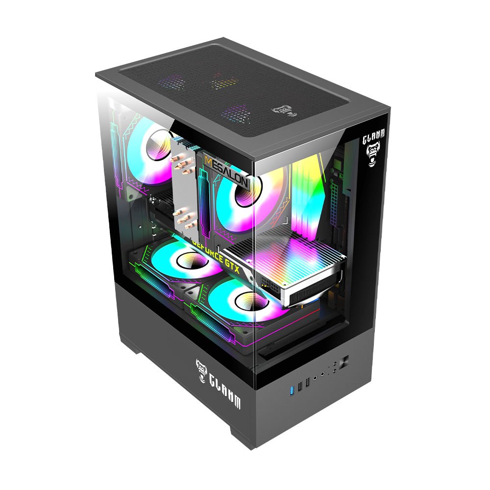 GABINETE GAMER MEGALON PARA 5 FANS FONTE ATX - 4 SLOTS EXPANSÃO