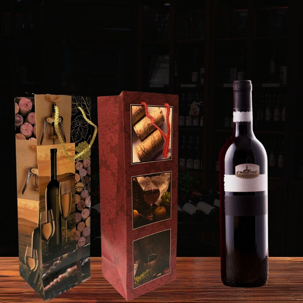 Sacola Para Bebidas Garrafas Personalizada Sacolas Decorada Para Presente 36cm