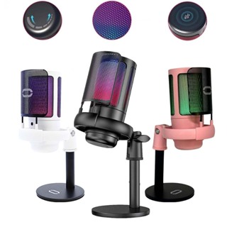 Microfone RGB Condensador USB Profissional Controle De Luz Gamer Para Jogos Podcast Plug And Play em Oferta na Shopee