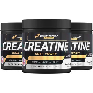 Kit 3x Creatina Dual Power Total 450g Bodyaction em Oferta na Shopee