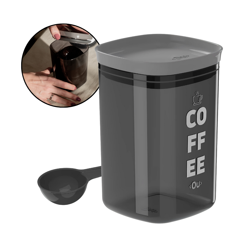 Pote Hermético Porta Mantimentos 1L Café com Colher Dosadora de Porções Coffee Ou em Oferta na Shopee