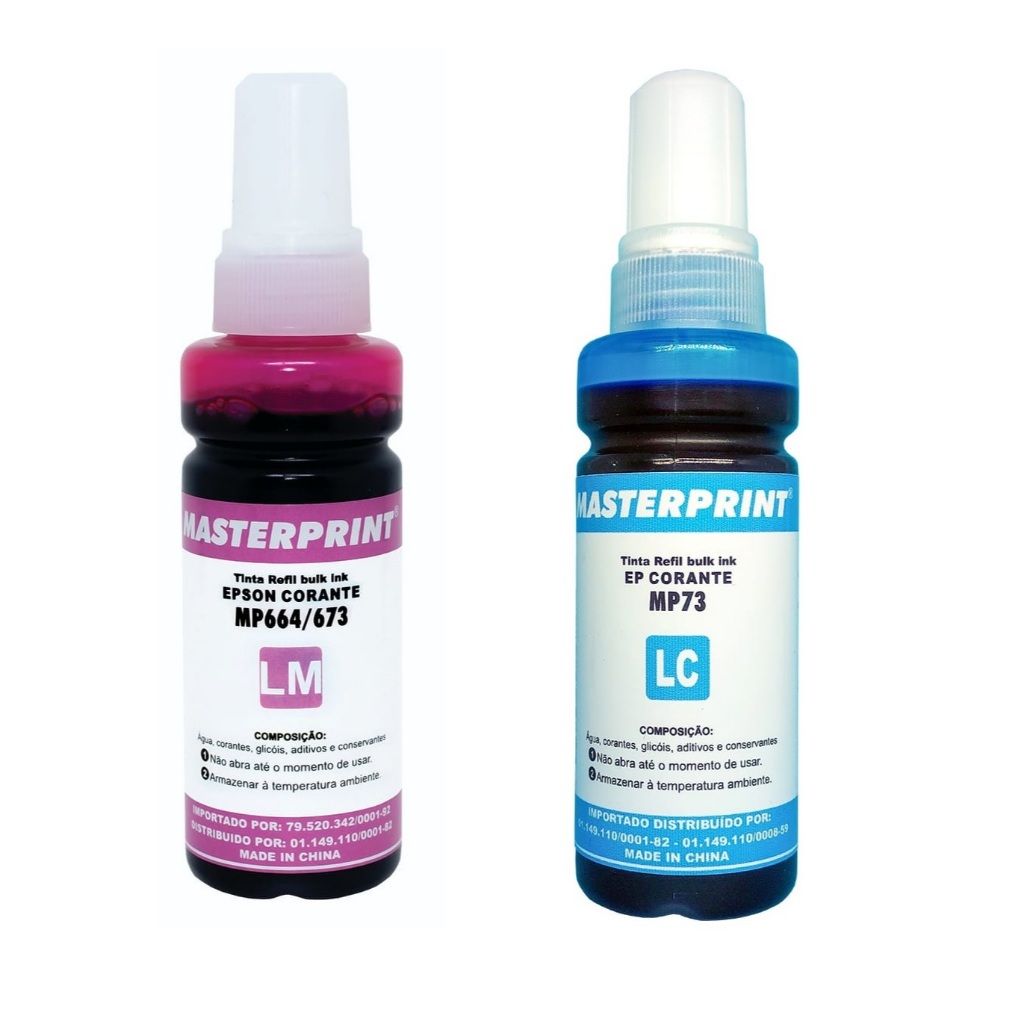 Tinta compatível Masterprint Cyan Light  Magenta Light L800 L805 L1300