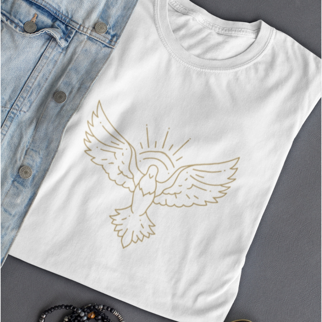 T-shirt Religiosa | T-shirt Espirito Santo | T-shirt 100% Algodão | T-shir | Algodão |