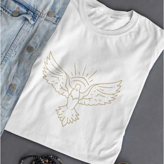 T-shirt Religiosa | T-shirt Espirito Santo | T-shirt 100% Algodão | T-shir | Algodão |