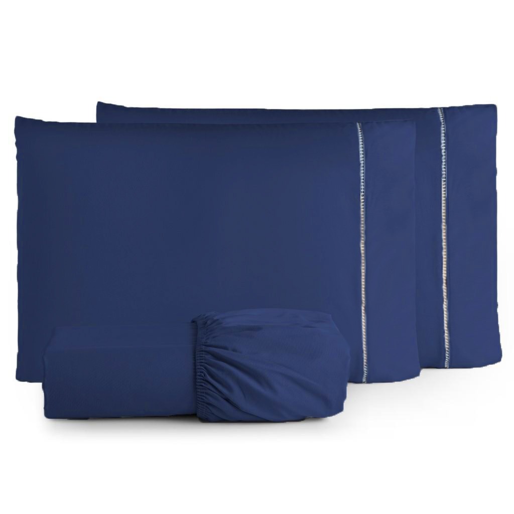 Jogo Lençol Solteiro 2 Peças 180 Fios Ponto Palito 100% Algodão em Oferta na Shopee