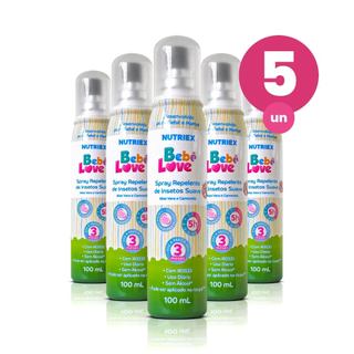 Kit 5 Repelente de Insetos Spray Bebê Love Suave 5 Horas 100ml Nutriex em Oferta na Shopee