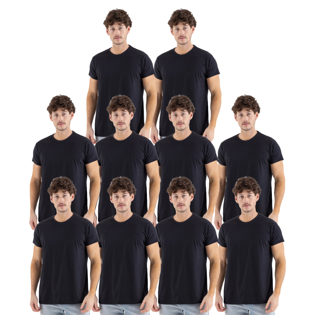 Kit 10 Camiseta Masculina Lisa Básica 100% Algodão