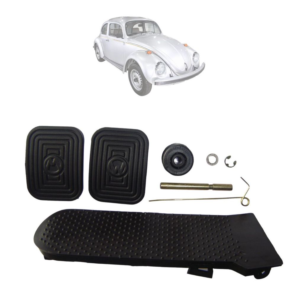 Imagem KIT CAPA PEDAL C/ REPARO FUSCA 75/96 – FREIO EMBREAGEM ACELERADOR