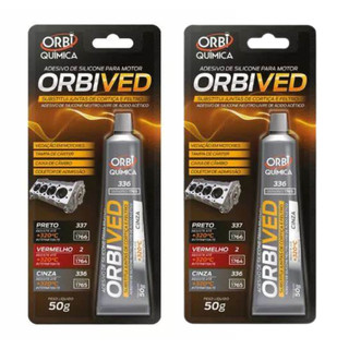 Kit com 2 Cola Silicone Alta Temperatura Para Motor (Cinza) Orbived