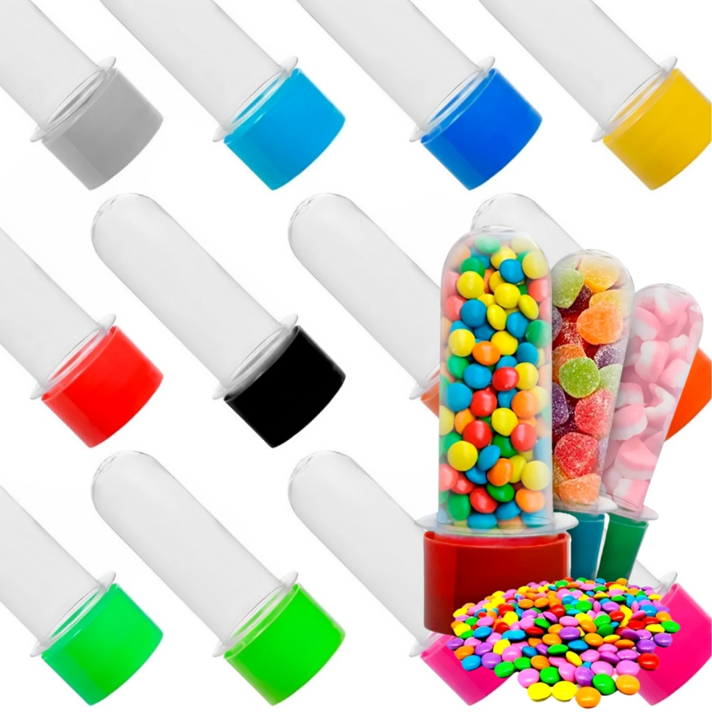 Kit Tubetes MINI Para Aniversários Festas Lembrancinhas 8cm C/20 Unidades em Oferta na Shopee