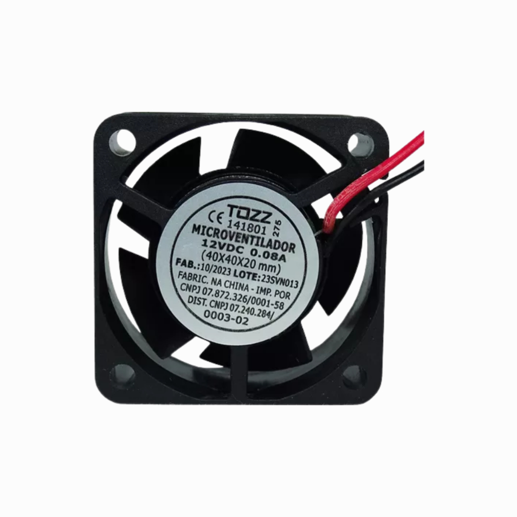 Micro Ventilador Cooler Ventoinha 40x40x20 MM 12VDC-0,08A - TOZZ