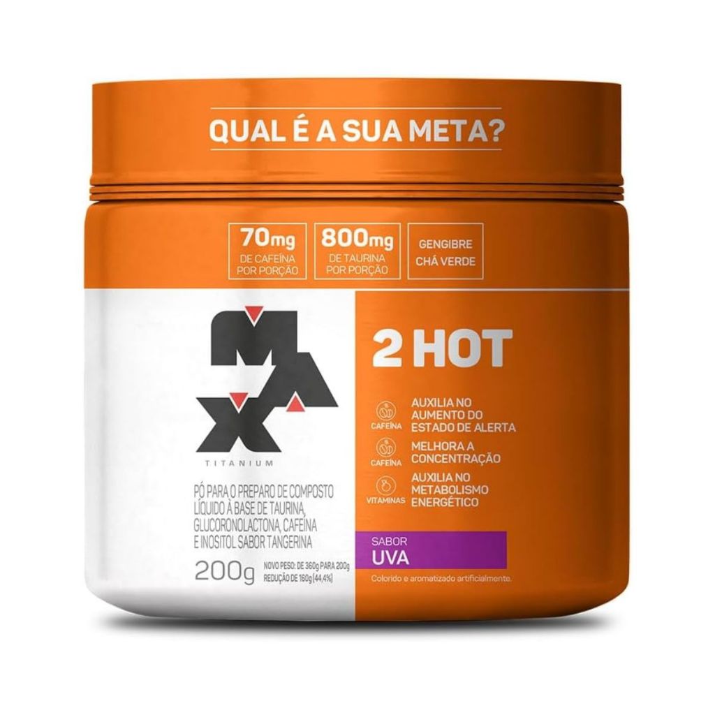 2 Hot Pote Max Titanium Sabor Uva 200g - Health