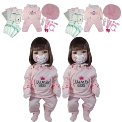 2 Bebês Reborn Menina 100% Silicone Enxoval Bolsa 50 Itens - 48cm!