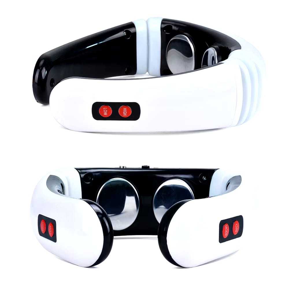 Massageador De Pescoço Elétrico Fisioterapia 6 modos Com Eletrodos Alivia Dores