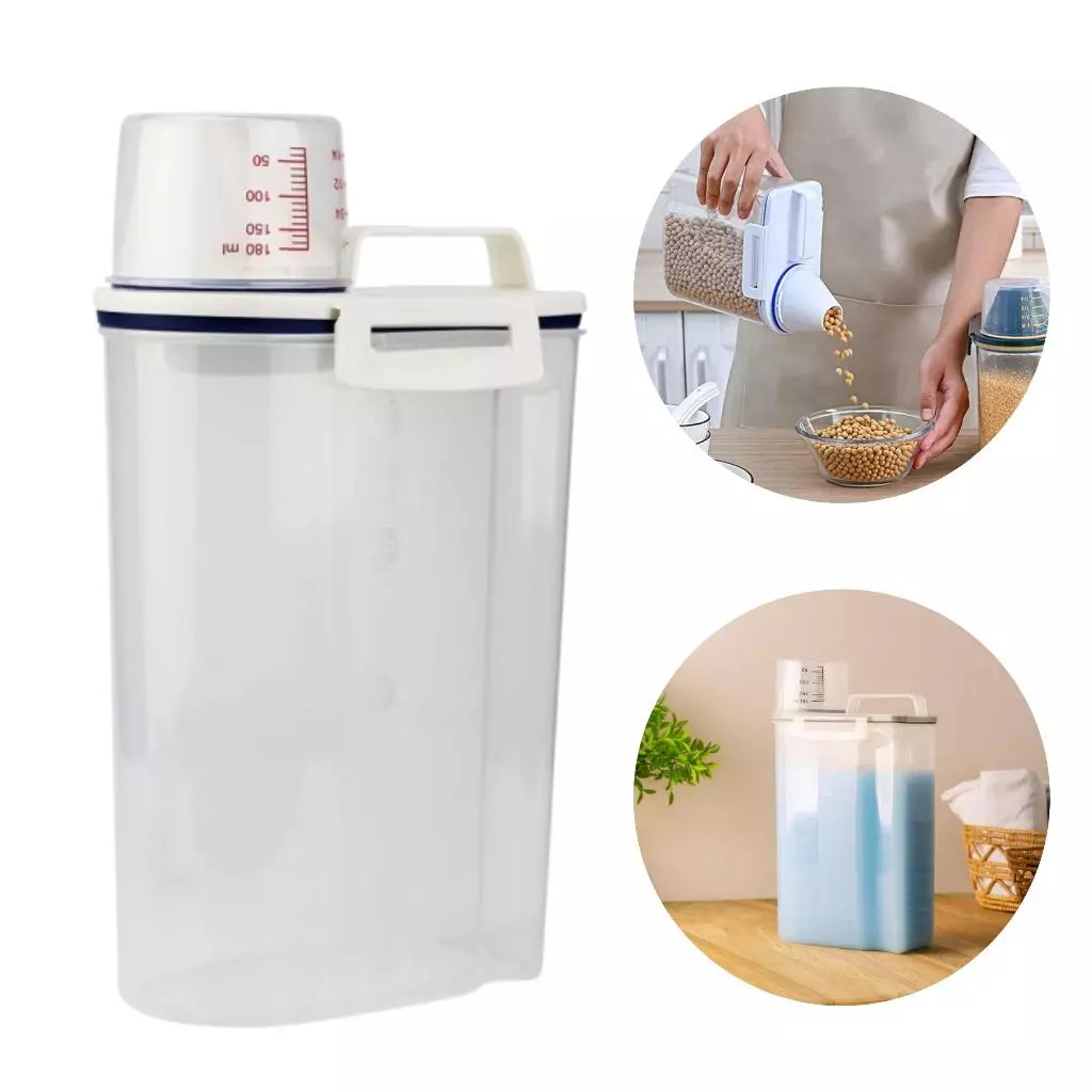 Pote Hermético Multiuso Dosador Bico Medidor 180ML Alimentos Lavanderia Cozinha Armazenar