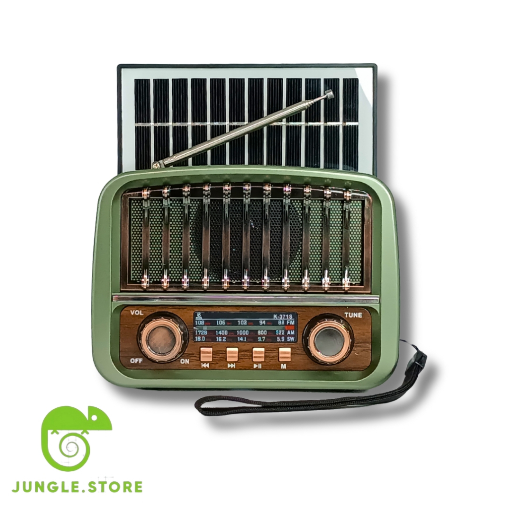 Rádio Retrô Vintage Portátil com bluetooth carregamento solar  Am Fm Sw Pendrive Com Sd Usb
