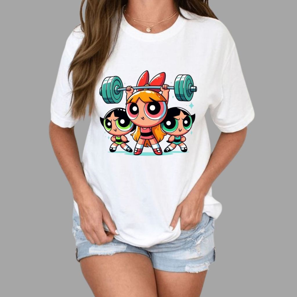 Camiseta Feminina Oversized T-shirt Basica Camisa Super Poderosa Lançamento Camiseta 100% Algodão Enviamos Rapido