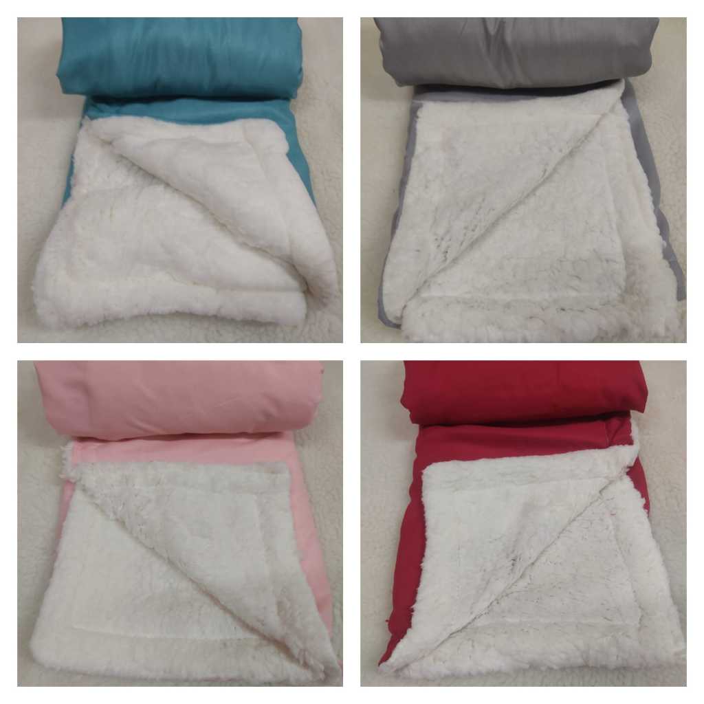 Mantinha Para Bebê Dupla Face Microfibra (Colorida) e Sherpa 0.80 cm. x 1.00m.