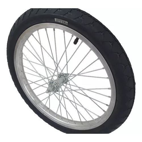 Roda Bicicleta de Carga 20 x 2.1x3/4 Bike Cargueira Completa com Pneu Pirelli Camara e Aro Ferro — imagem 2 de 2