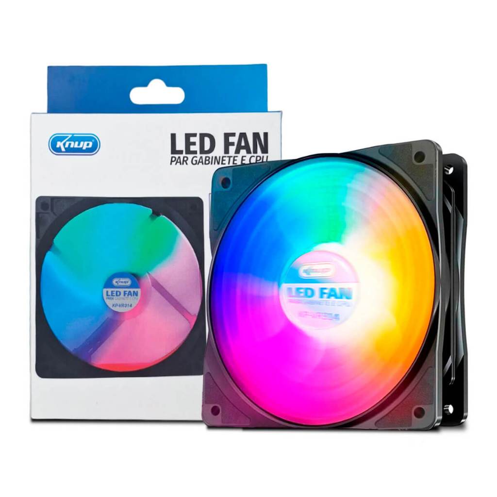 Fan Cooler Silencioso para Gabinete e CPU LED