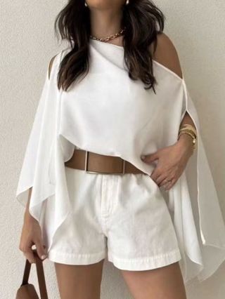 Blusa Morcego Com Top Ombro A Ombro Feminina Moda 2025