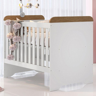 Berço Americano 3 em 1 Gabrielle Branco Fosco com Amadeirado Carolina Baby em Oferta na Shopee