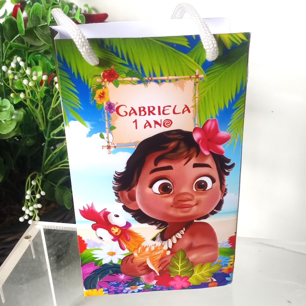 SACOLINHA PERSONALIZADA PARA LEMBRANCINHA DE ANIVERSÁRIO/FESTA - SACOLINHA SURPRESA- MOANA BABY.