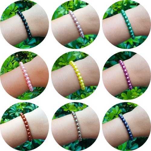 PULSEIRA MASCULINA E FEMININA 8MM EM PÉROLA  MIÇANGA ABS. RENOVE SEU LOOK