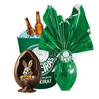 Kit Ovo de Páscoa Palmeiras Chocolate 250g + Balde de Pipoca / Bebidas 3,1L em Oferta na Shopee