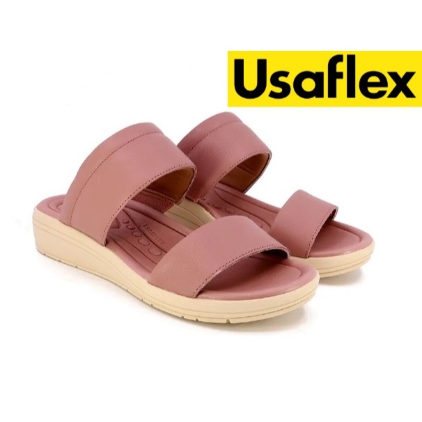 Tamanco USAFLEX salto Anabela Couro Antik com Elástico ORIGINAL