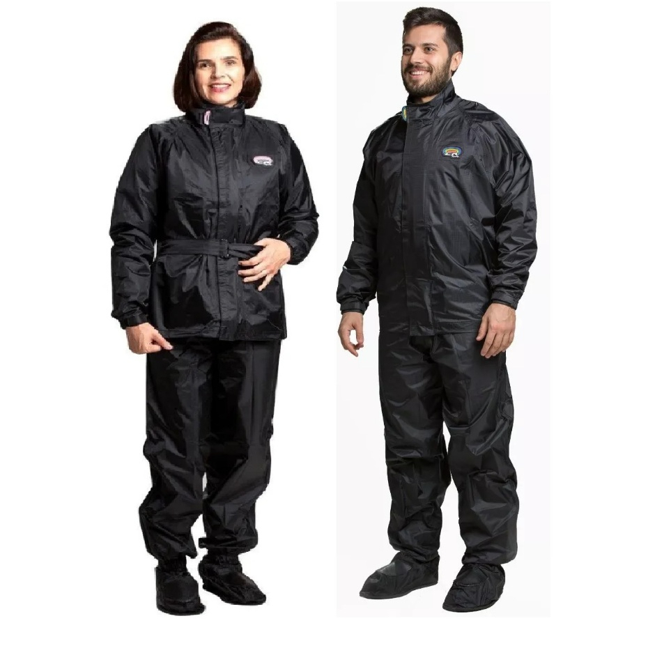 Capa de Chuva Nylon California Racing Conjunto Impermeável Motoqueiro Masculina Feminino Forrada