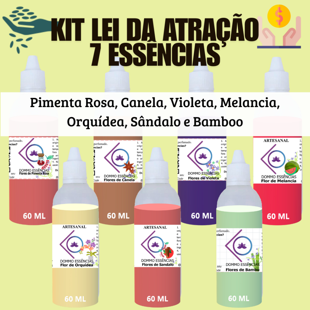 LEI DA ATRAÇÃO: TOP Essências 60mL trazem PROSPERIDADE p/ Umidificador Difusor Hidrossoluvel