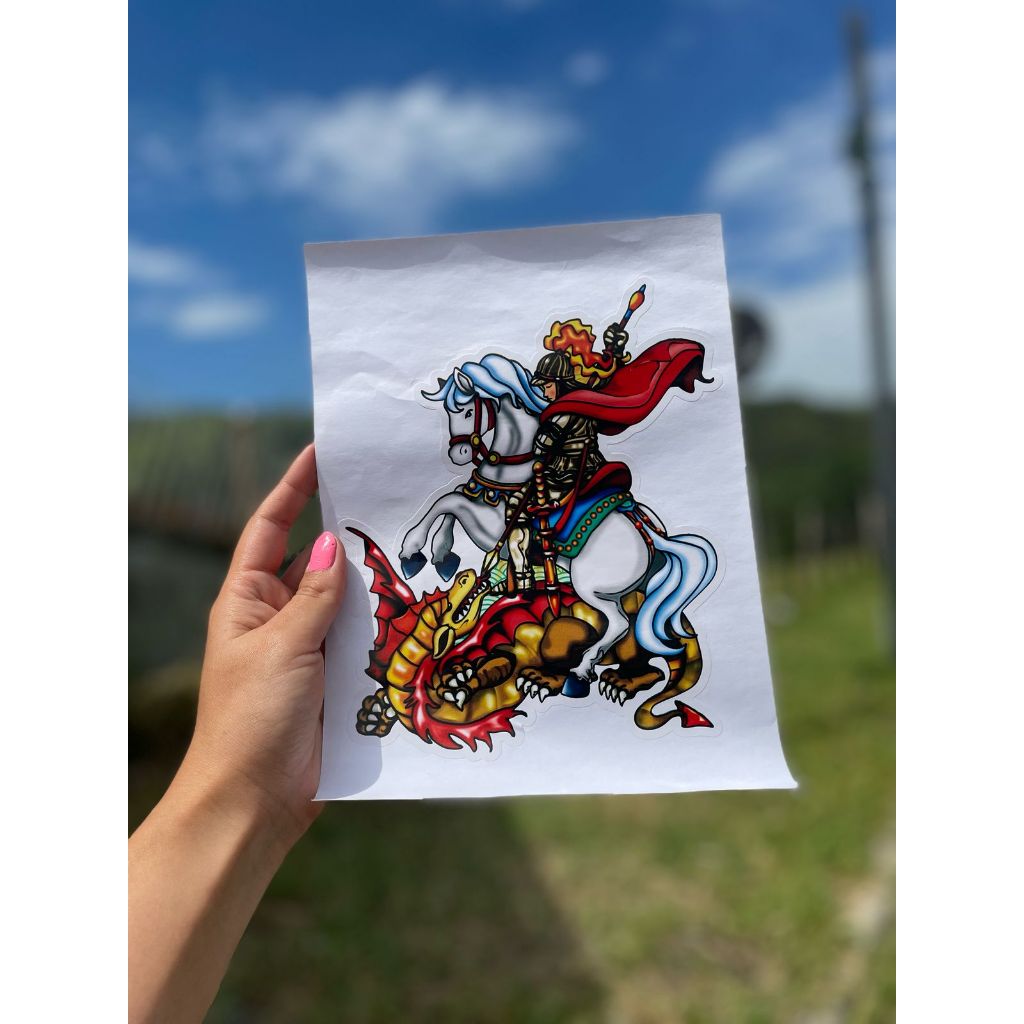 Adesivo Grande São Jorge 21CM para Carro/Caminhão em Oferta na Shopee