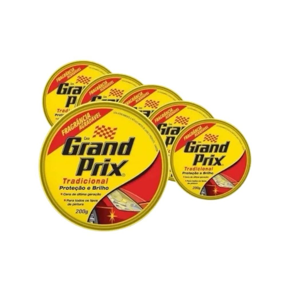 Grand Prix Cera Polimento Tradicional Lata 200g 6 Unidades
