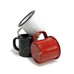 Conjunto 3 Xícaras de alúminio para café 80ml rústico canequinha Esmaltada agata caneca