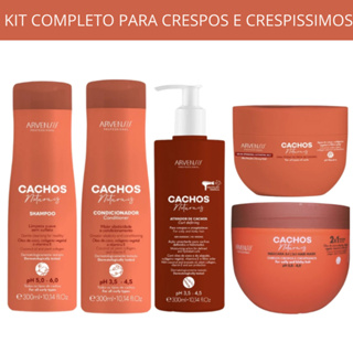 Kit Cachos Arvensis: Shampoo + Condicionador + Ativador Crespos + Máscara 2x1 + Geleia Alta Fixação em Oferta na Shopee