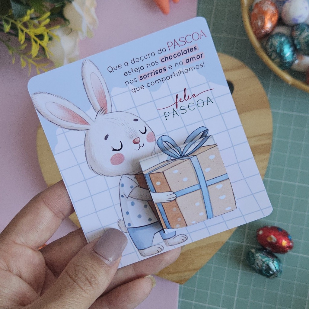 CARDS Cartão para Mimo páscoa 2025 ( bombom/chocolate ) NÃO ACOMPANHA CHOCOLATE