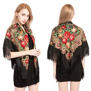 Lenço Xale com Franjas Estampado Floral Boho Étnico Dança Flamenca Russa Cigana em Oferta na Shopee