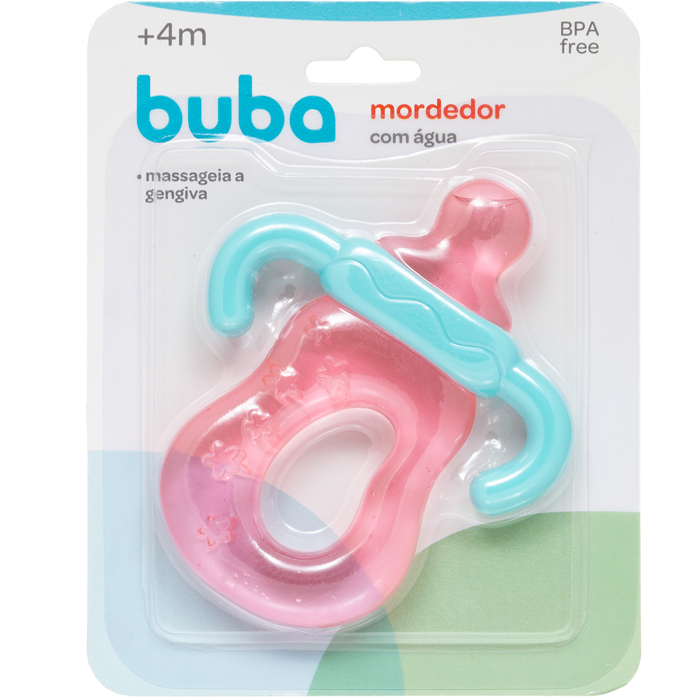 Mordedor BUBA com Água - Mamadeira Rosa