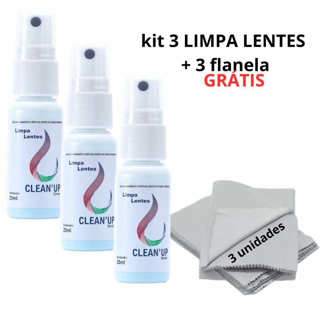 Kit 3 Limpa Óculos Celular Lentes + 3 Flanelas Microfibra Limpa Tela Tv Celular Notebook