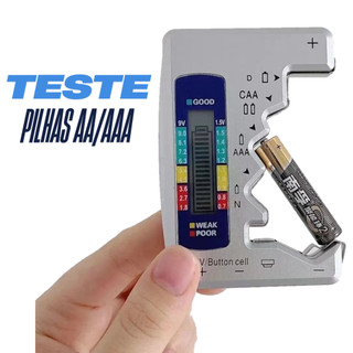 Testador Medidor de Pilhas Universal AA, AAA, 9V, 1.5V Verificador de Bateria