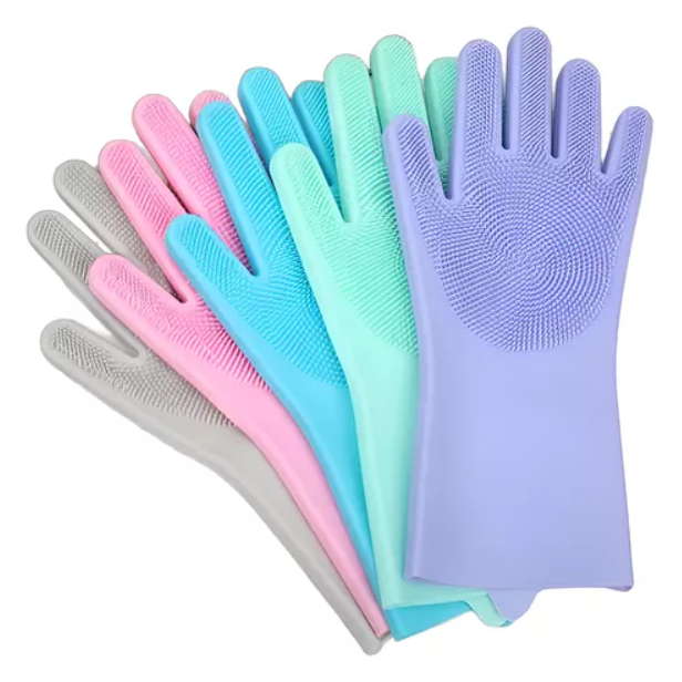 Kit 2 Pares De Luvas Silicone Limpeza Multiuso Pet Louça