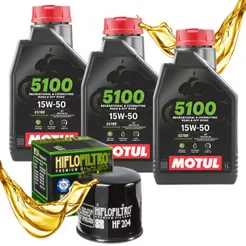 Troca de Oleo Motul 5100 15w50 Semissintético + Filtro Hiflo HF204