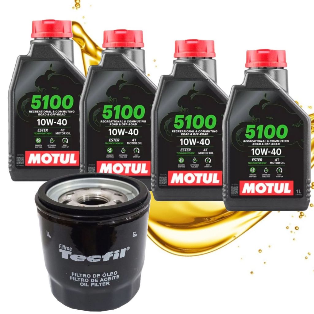 Troca de Óleo para Triumph Tiger 800 / Tiger 1200 Motul 5100 10w40 + Filtro em Oferta na Shopee