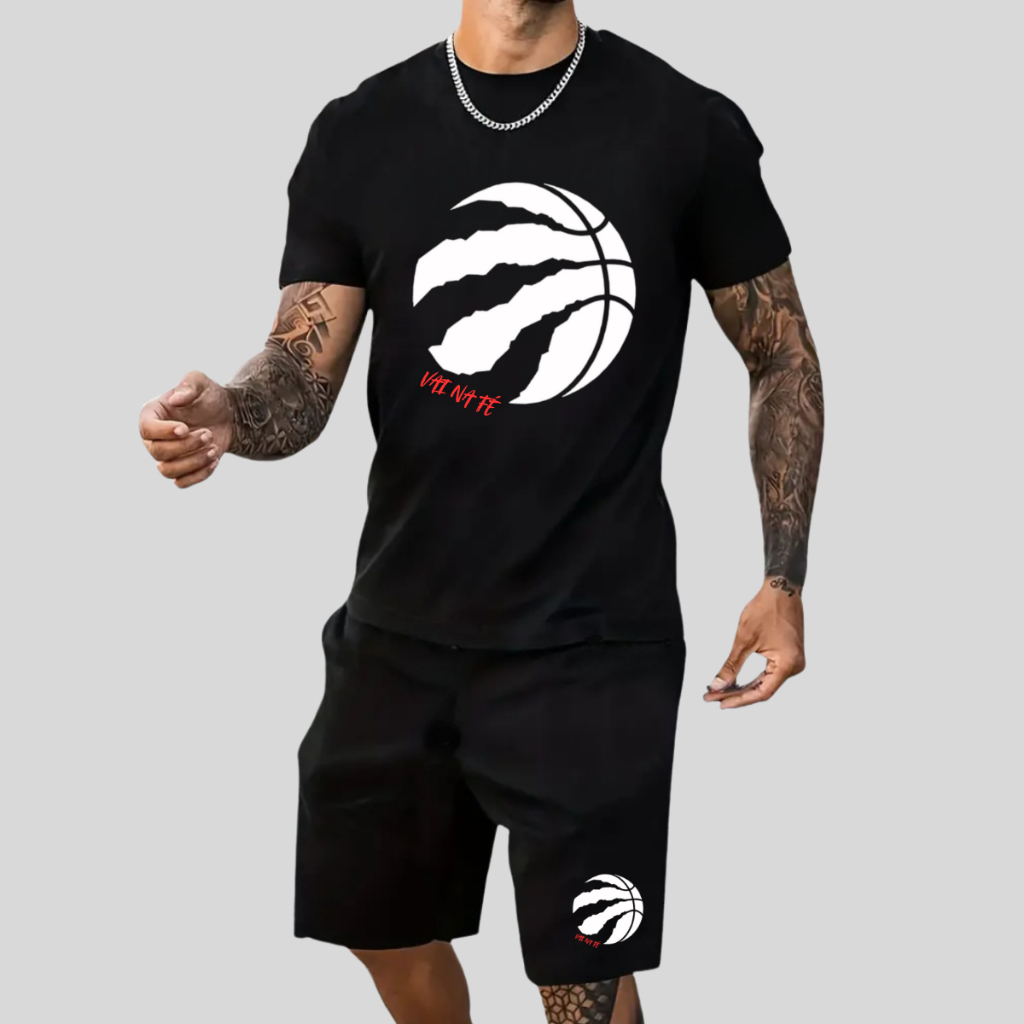 Conjunto Masculino Camiseta Algodão Estampada + Bermuda Tactel Masculina Adulto Ou Infantil lançamento